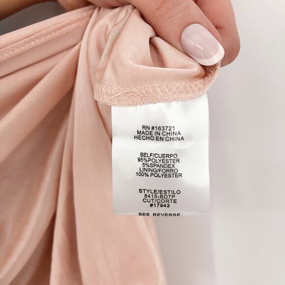 CITY STUDIO Trendy Off-The-Shoulder Gown 20W Navy Blue Rose Pink Dress Slit NWT - Picture 12 of 15